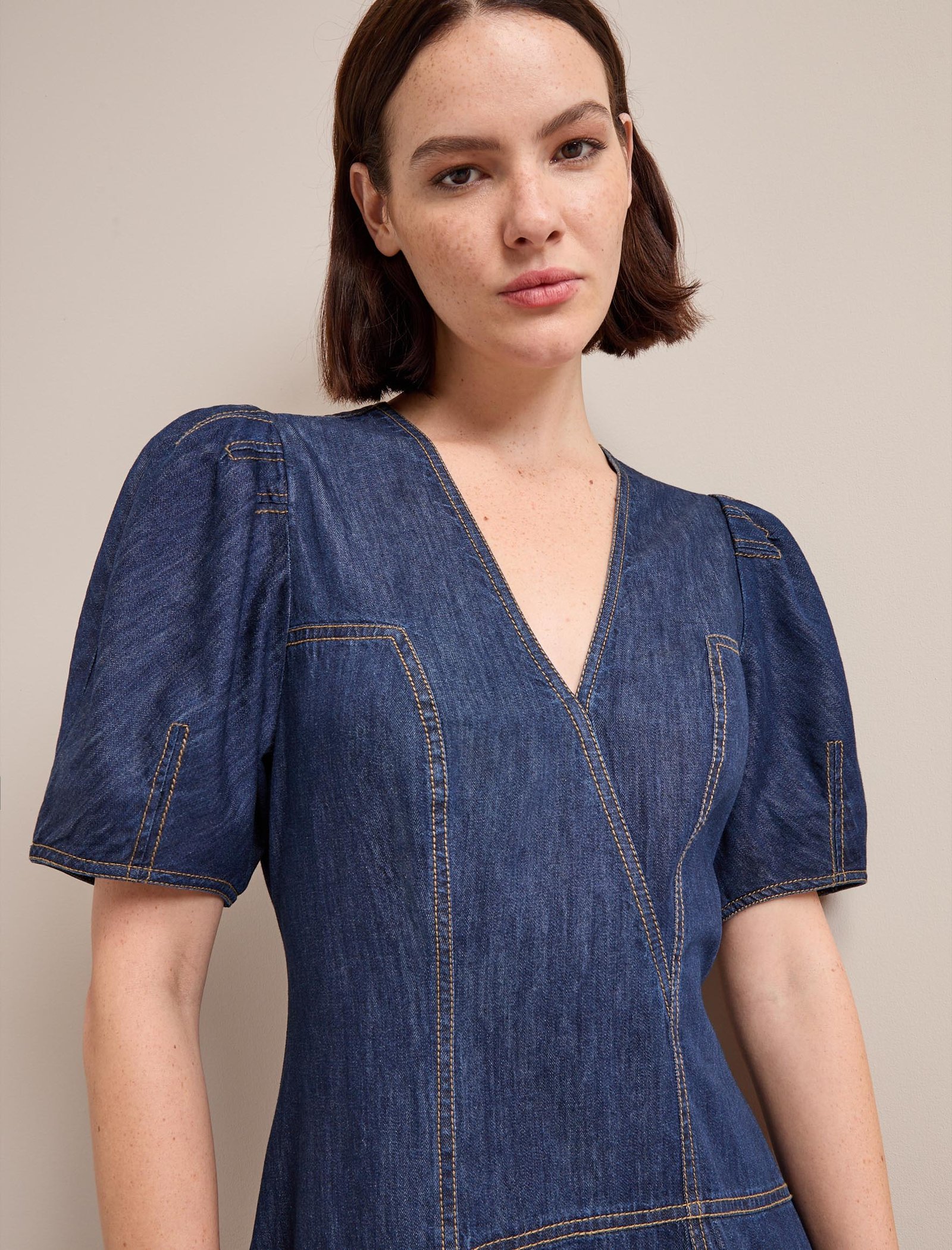 Robin Denim Maxi Dress - Dark Blue - Image 4